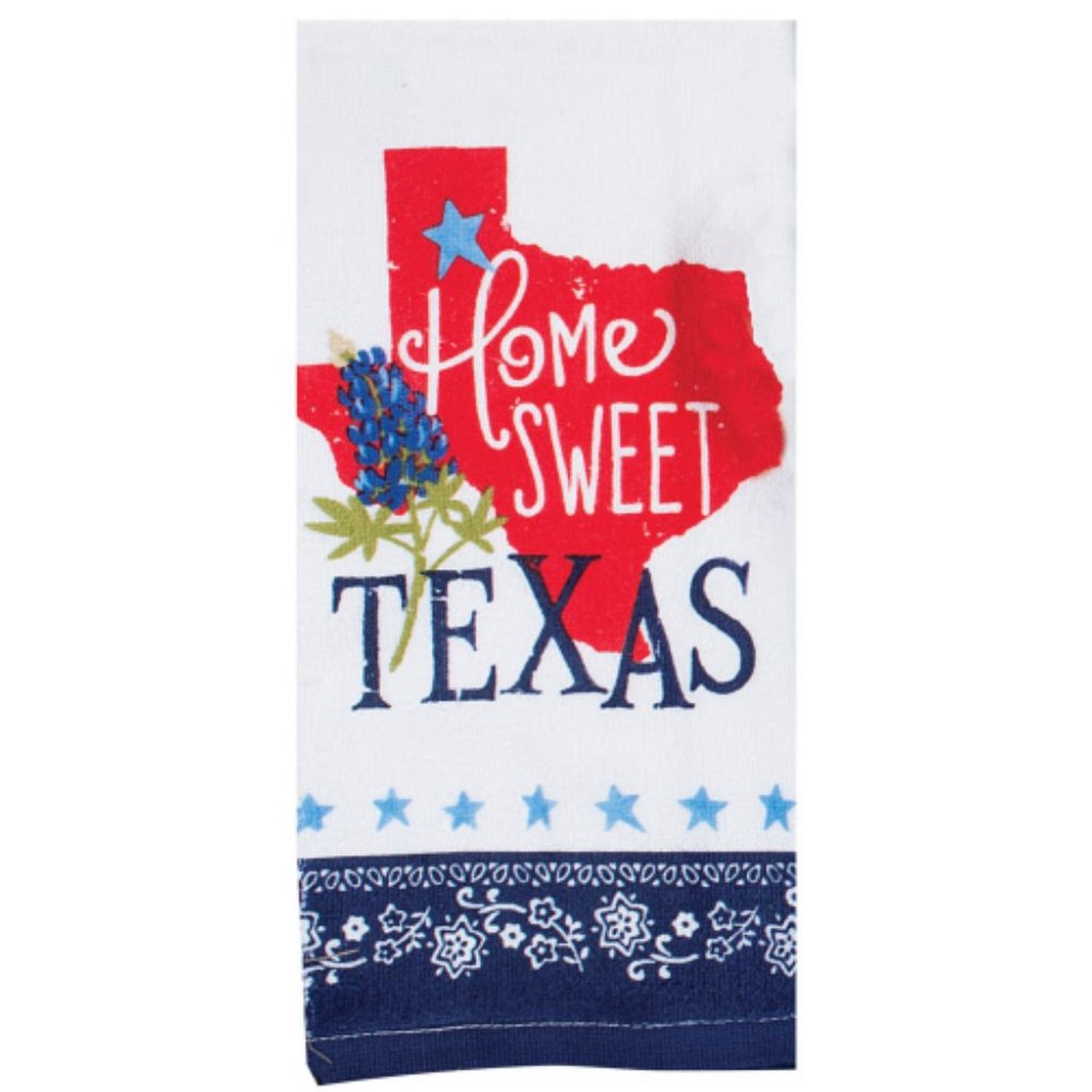 Kay Dee: "Home Sweet Texas " Cotton Terry Cloth Kitchen Towel NEW